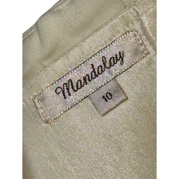 NEW Mandalay Cream Embellished Maxi Long Evening Gown Formal Dress Women Size 10 - Picture 13 of 16